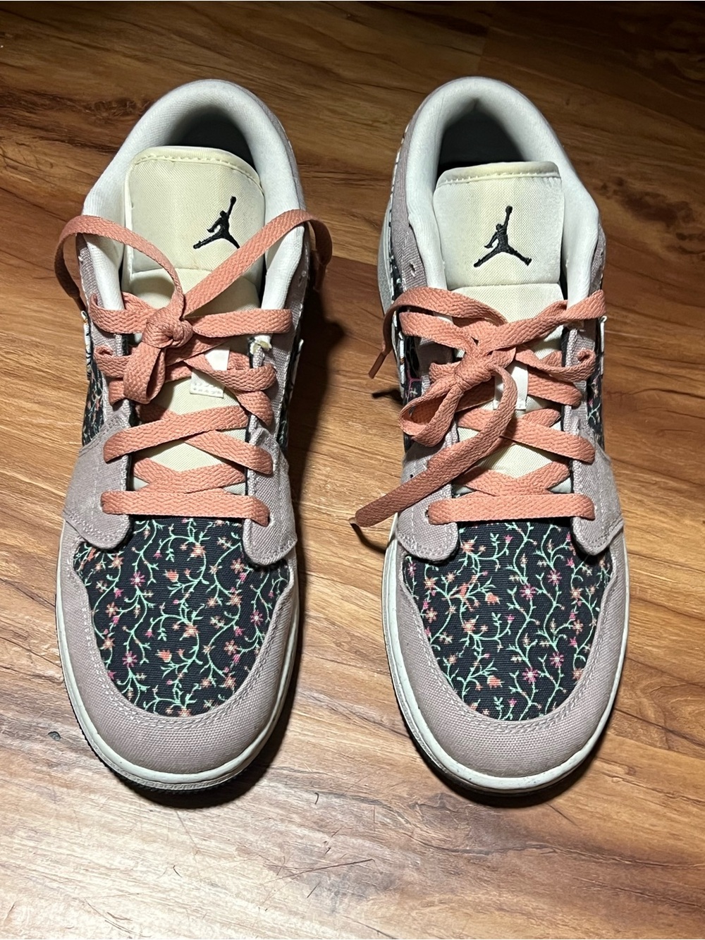 Jordan Women’s Floral Low-Top Sneakers in Pink and Black
